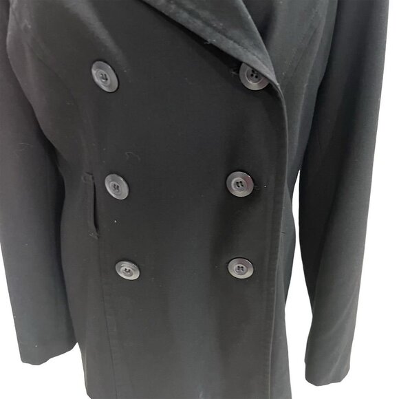 AB Studio Womens Black Peacoat Sz 8 Classic Stylish Winter Versatile Casual Warm - Picture 4 of 8